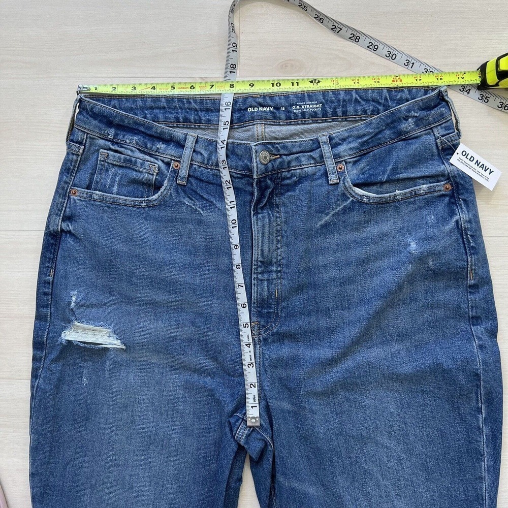 NEW Old Navy Women Higher High Rise Waisted Destroyed Jeans Size 18 - Picture 6 of 10